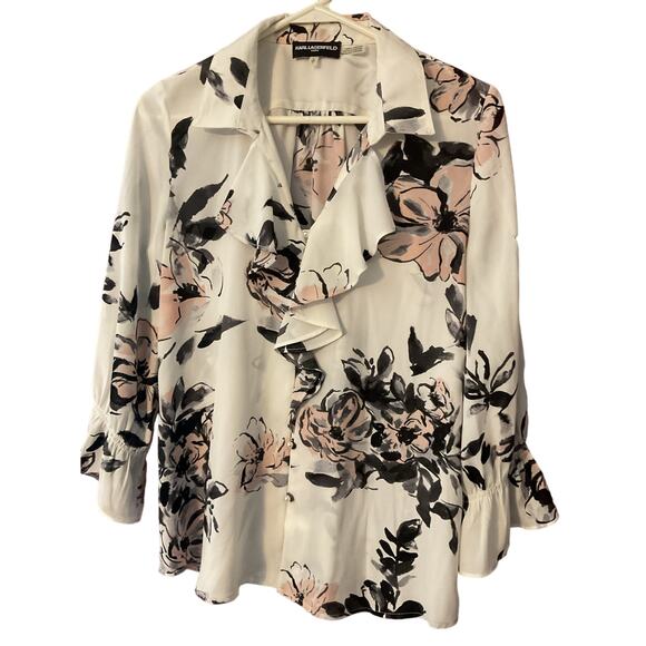 NWOT Karl Lagerfeld Blouse Small - Picture 1 of 9